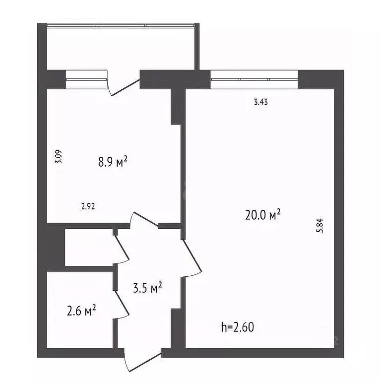 1-к кв. Красноярский край, Красноярск просп. 60 лет Образования СССР, ... - Фото 2