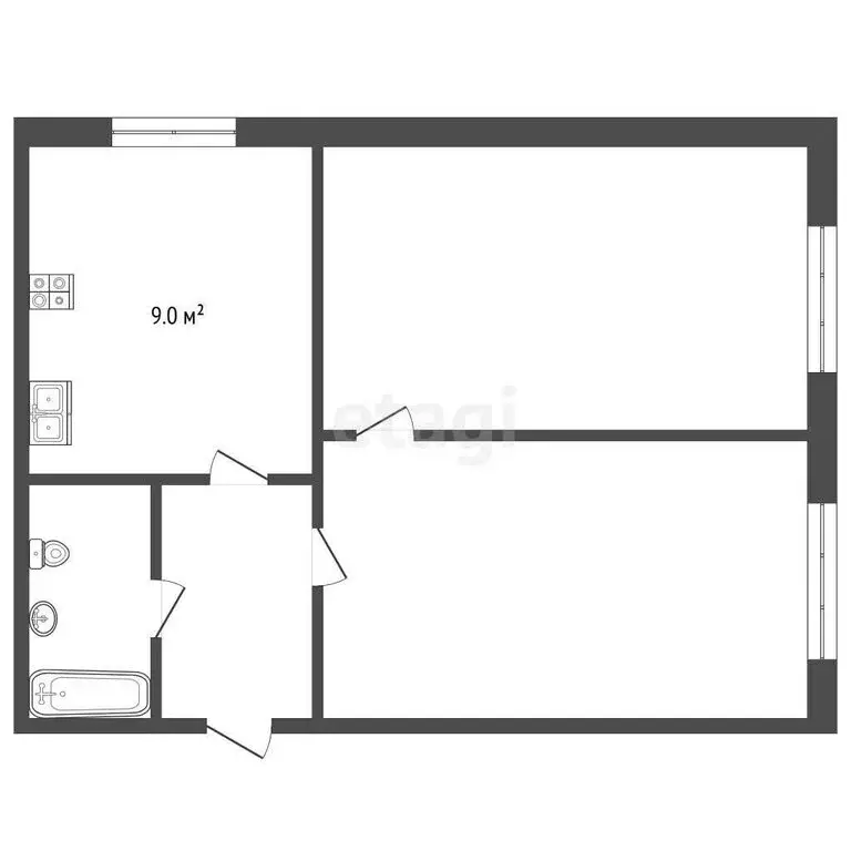 2-комнатная квартира: Челябинская область, Троицкий муниципальный ... - Фото 1