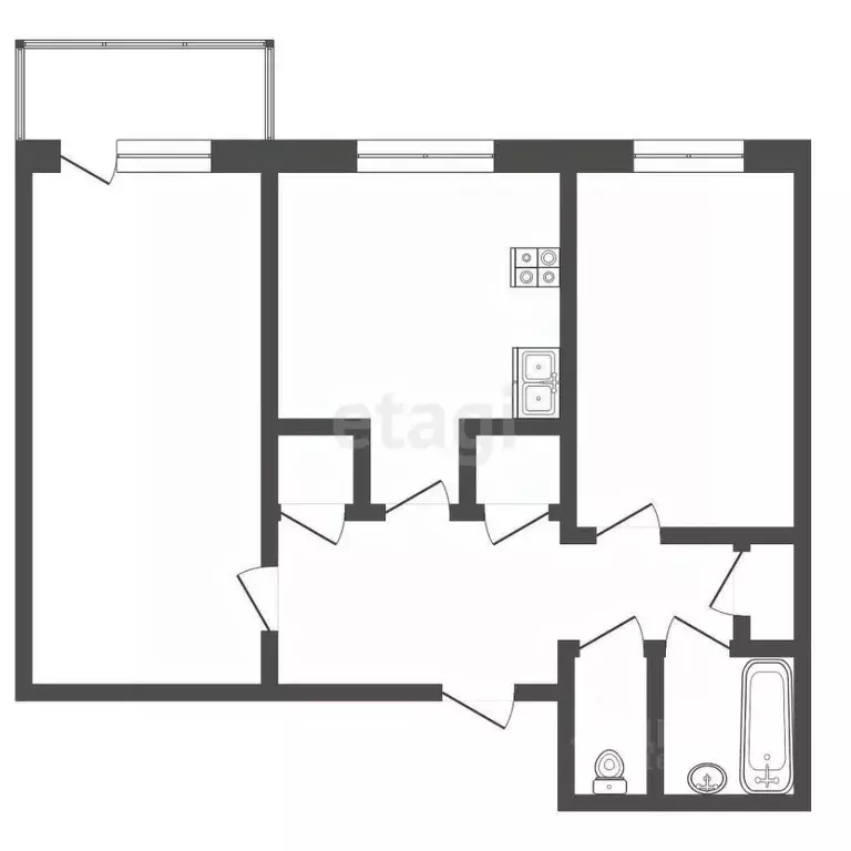 2-к кв. Саха (Якутия), Якутск ул. Кальвица, 2/5 (58.9 м) - Фото 2