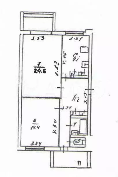 2-к. квартира, 65 м, 3/6 эт. - Фото 0