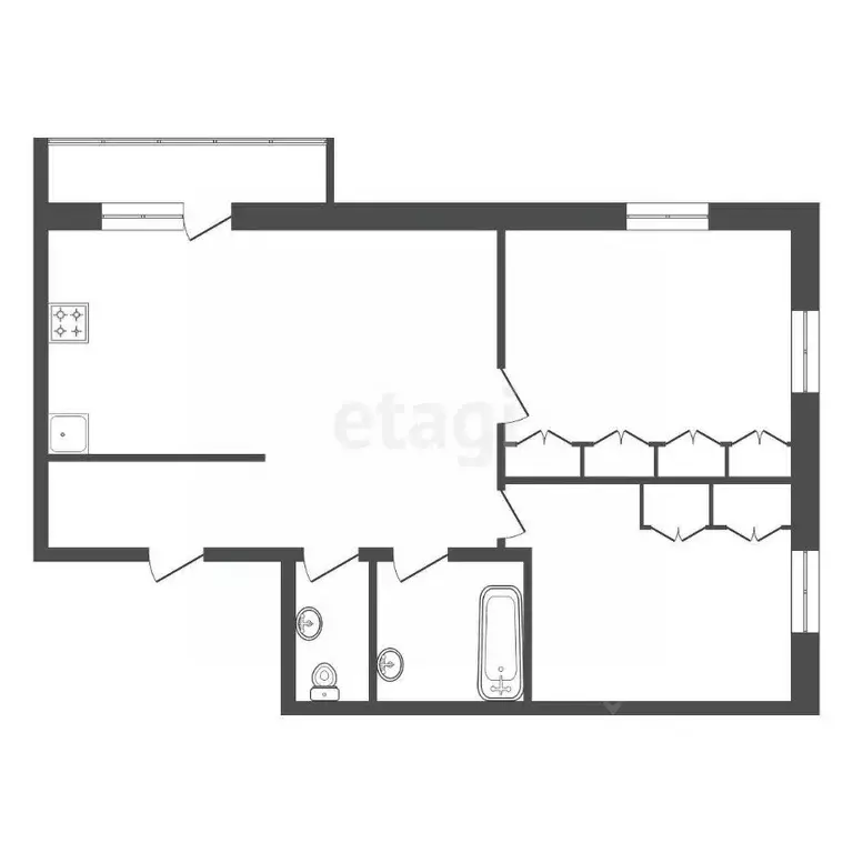 3-к кв. Красноярский край, Красноярск Регатная ул., 1 (55.2 м) - Фото 2