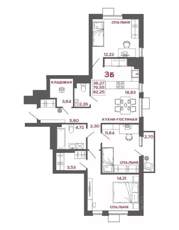 3-к кв. Пензенская область, Пенза Микрорайон Новобережье жилой ... - Фото 1