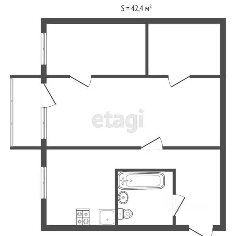 2-к кв. Тульская область, Тула ул. Николая Руднева, 63 (40.7 м) - Фото 1