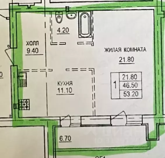 1-к кв. Саратовская область, Саратов 5-й кв-л,  (53.2 м) - Фото 0