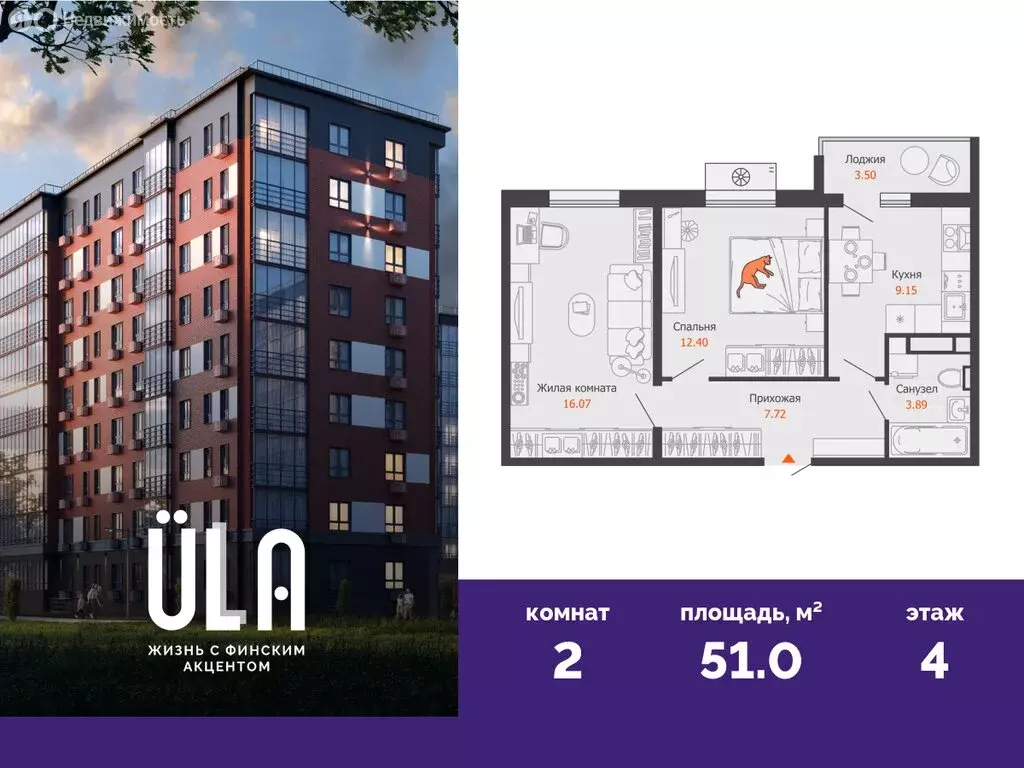 2-комнатная квартира: Ульяновск, микрорайон Новый Город, 10-й квартал ... - Фото 1