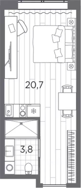 Студия Санкт-Петербург просп. Стачек, 62Е (24.5 м) - Фото 0