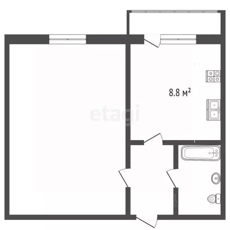 1-к кв. Ростовская область, Ростов-на-Дону Мачтовая ул., 3Б (38.0 м) - Фото 2