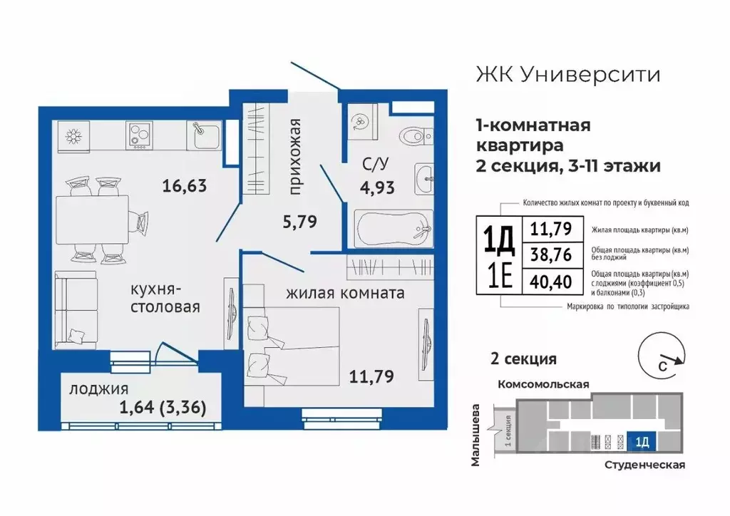 1-к кв. Свердловская область, Екатеринбург Втузгородок жилрайон,  ... - Фото 1