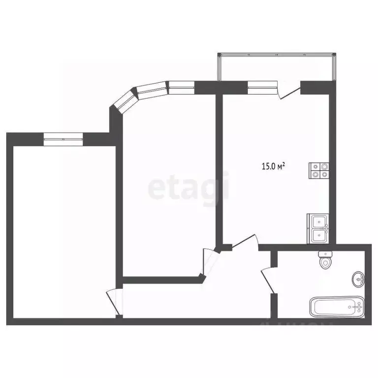 2-к кв. Ростовская область, Ростов-на-Дону ул. Бориса Слюсаря, 15с1 ... - Фото 2