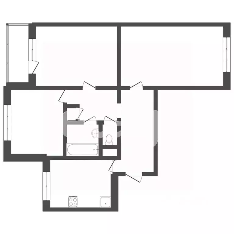 3-к кв. Белгородская область, Белгород ул. Губкина, 21 (63.0 м) - Фото 2