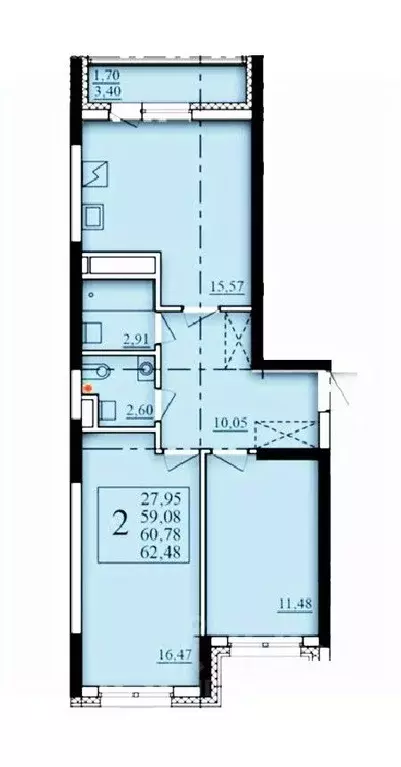 2-к кв. Башкортостан, Уфа Затон-Восточный жилрайон, Паруса жилой ... - Фото 1