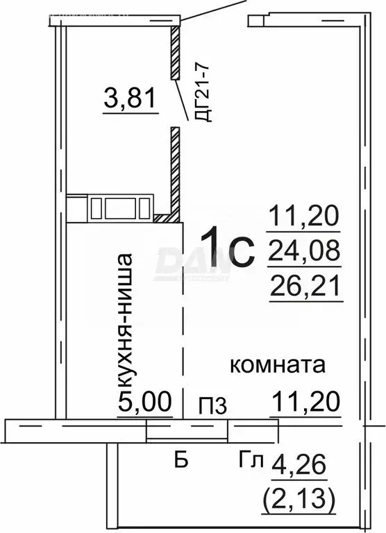 Квартира-студия: Челябинск, улица Дмитрия Неаполитанова, 48 (26 м) - Фото 0