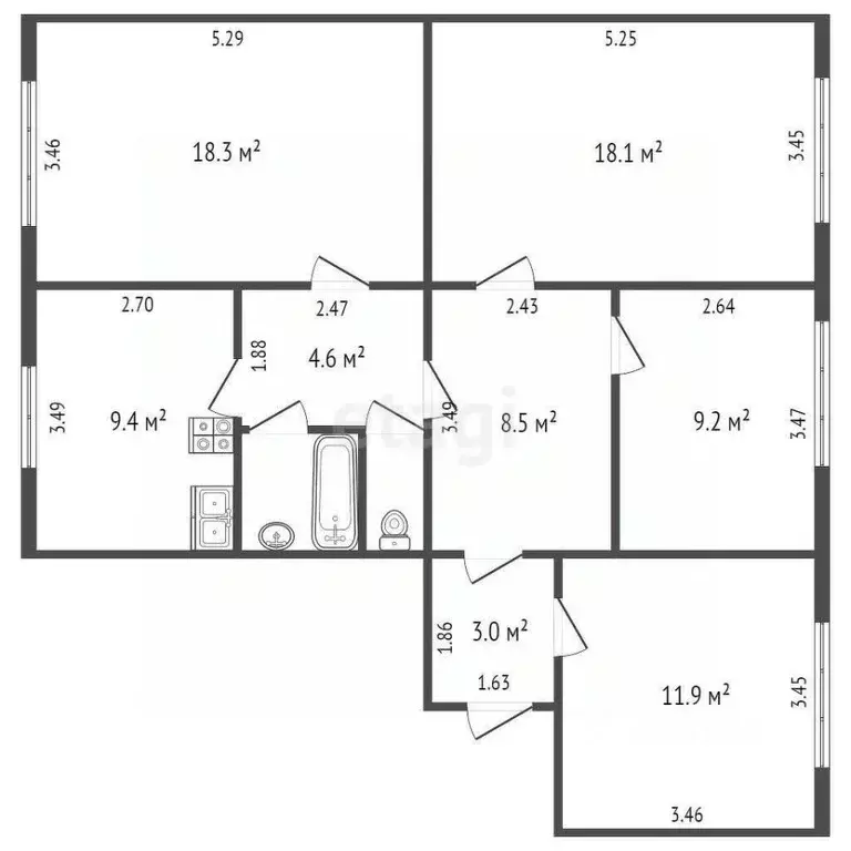 4-к кв. Ямало-Ненецкий АО, Тарко-Сале Пуровский район, Геолог мкр, 13 ... - Фото 2
