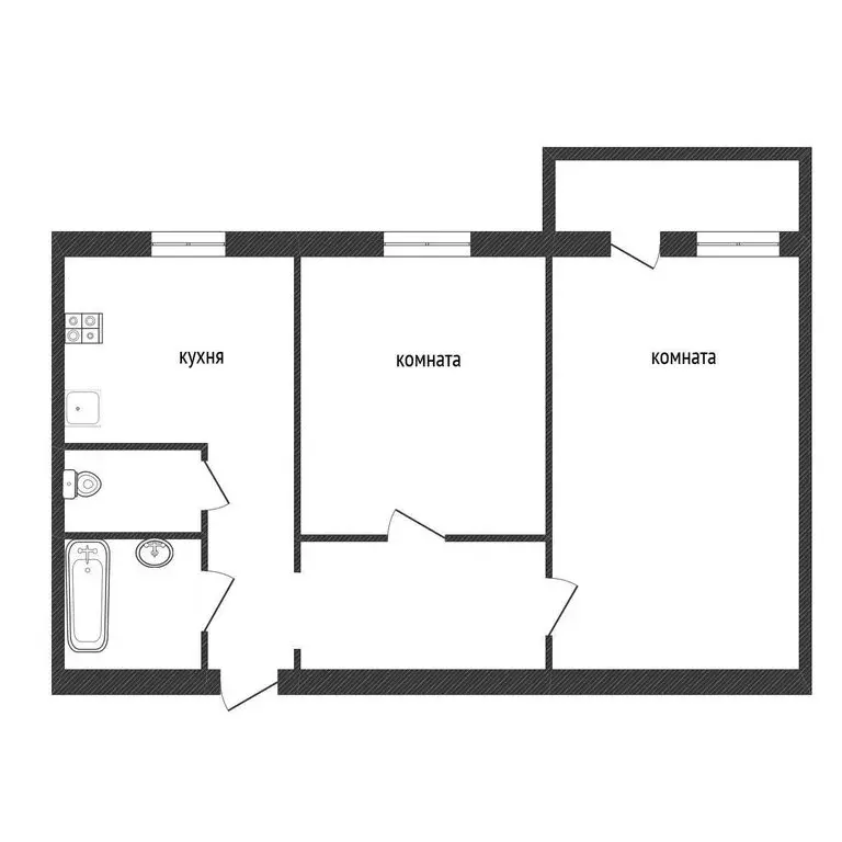 2-комнатная квартира: Кириши, улица Энергетиков, 9А (44.5 м) - Фото 1