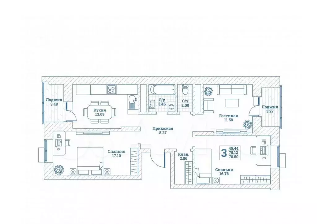3-комнатная квартира: Московская область, городской округ Щёлково, ... - Фото 1