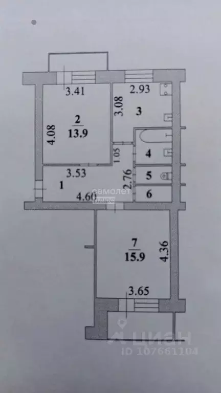 2-к кв. Липецкая область, Липецк Липовская ул., 7/2 (52.6 м) - Фото 1