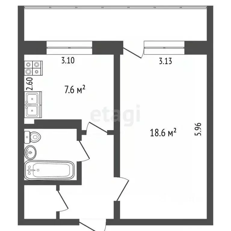 1-к кв. Томская область, Томск ул. Карла Ильмера, 21 (37.4 м) - Фото 1