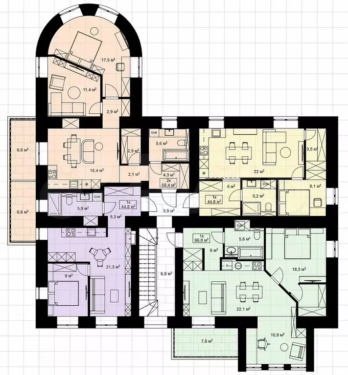 Квартира-студия, 30,5 м, 2/3 эт. - Фото 1