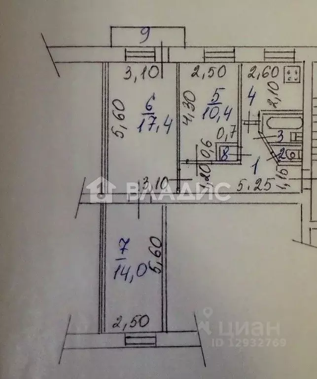 3-к кв. Пензенская область, Пенза ул. Герцена, 12 (60.1 м) - Фото 2