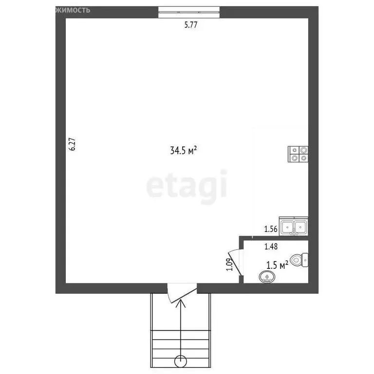 1-комнатная квартира: Якутск, улица Лермонтова, 103/1Г (36 м) - Фото 0