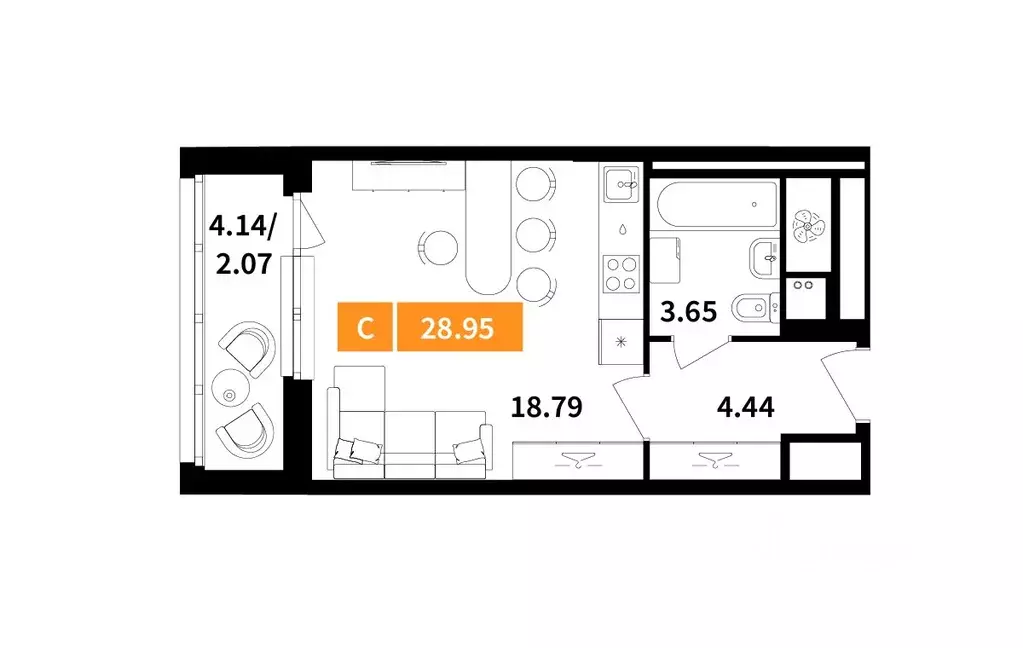 Студия Московская область, Химки Планерный квартал жилой комплекс ... - Фото 1