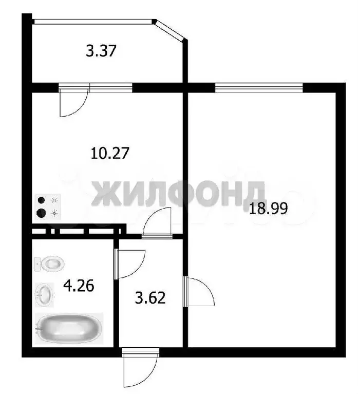 1-к. квартира, 36,9 м, 2/10 эт. - Фото 0
