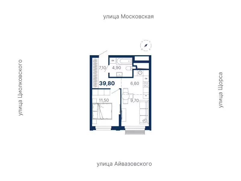 1-комнатная квартира: Екатеринбург, Московская улица, 251 (39.8 м) - Фото 0