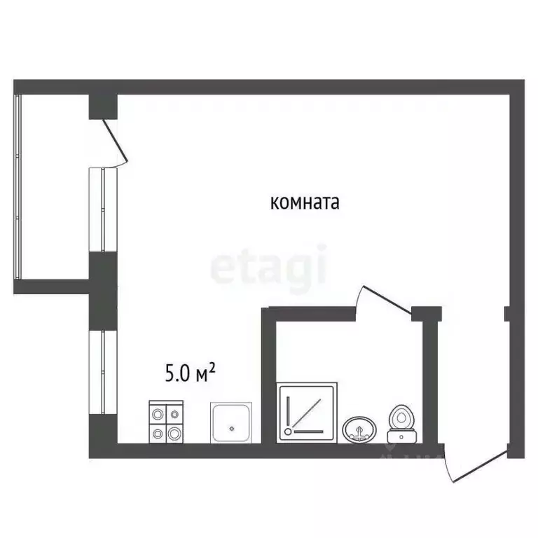 Студия Крым, Ялта ул. Кирова, 25 (33.1 м) - Фото 2