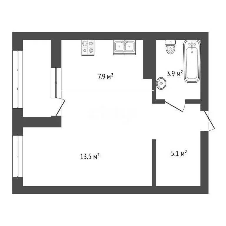 Квартира-студия: Краснодар, улица имени Героя Георгия Бочарникова, 8 ... - Фото 1