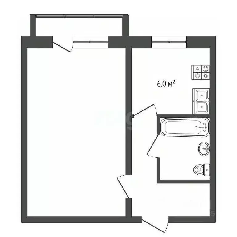 1-к кв. Челябинская область, Южноуральск ул. Мира, 45 (30.5 м) - Фото 1