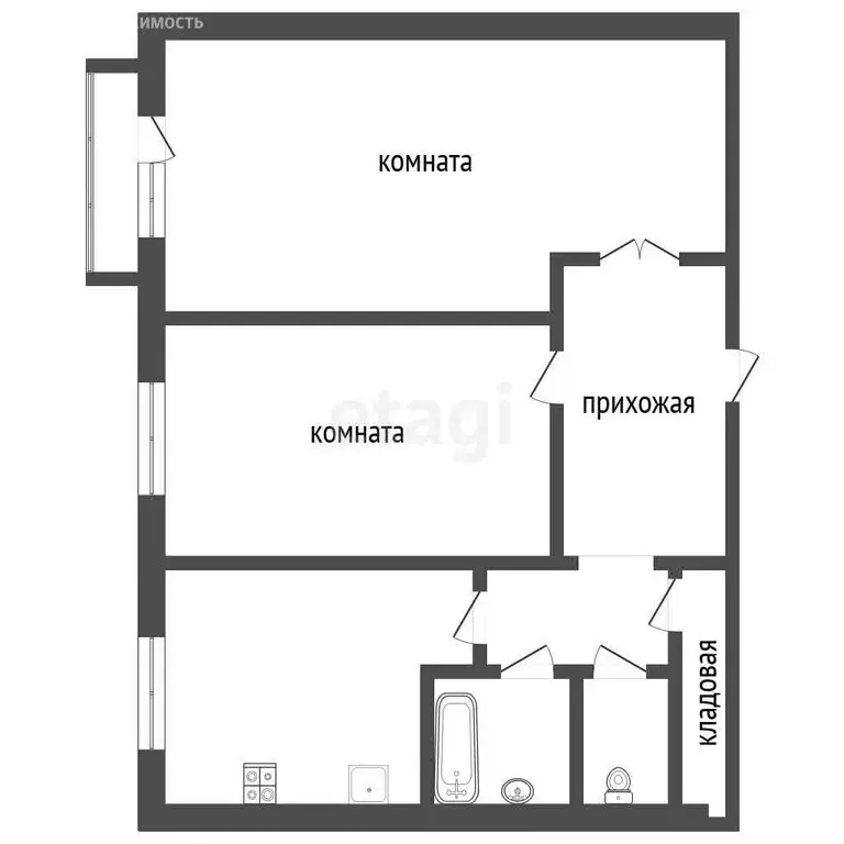 2-комнатная квартира: Верхняя Салда, улица Устинова, 11 (47 м) - Фото 0