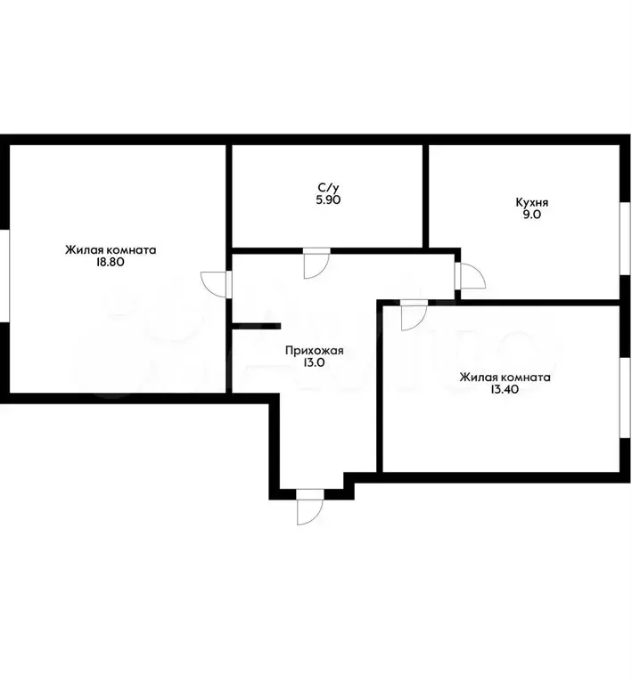 2-к. квартира, 61 м, 3/4 эт. - Фото 0