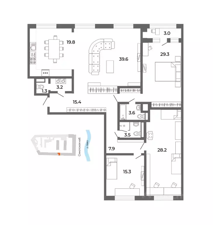 3-к кв. Санкт-Петербург Смольный просп., 17 (170.0 м) - Фото 1