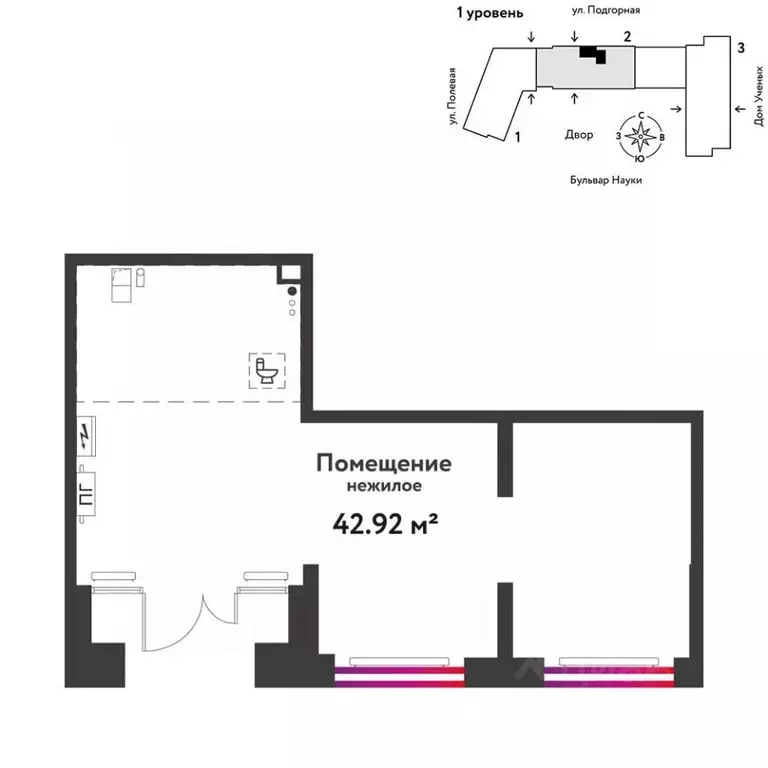 Торговая площадь в Тюменская область, Тюмень Подгорная ул., 73 (43 м) - Фото 1