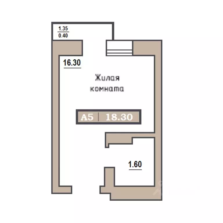 Студия Красноярский край, Красноярск Новая Базаиха мкр,  (18.3 м) - Фото 1