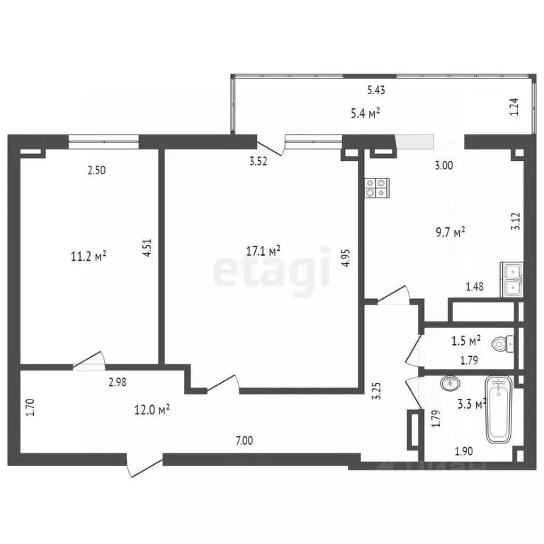 2-к кв. Крым, Евпатория просп. Победы, 85А (54.8 м) - Фото 1