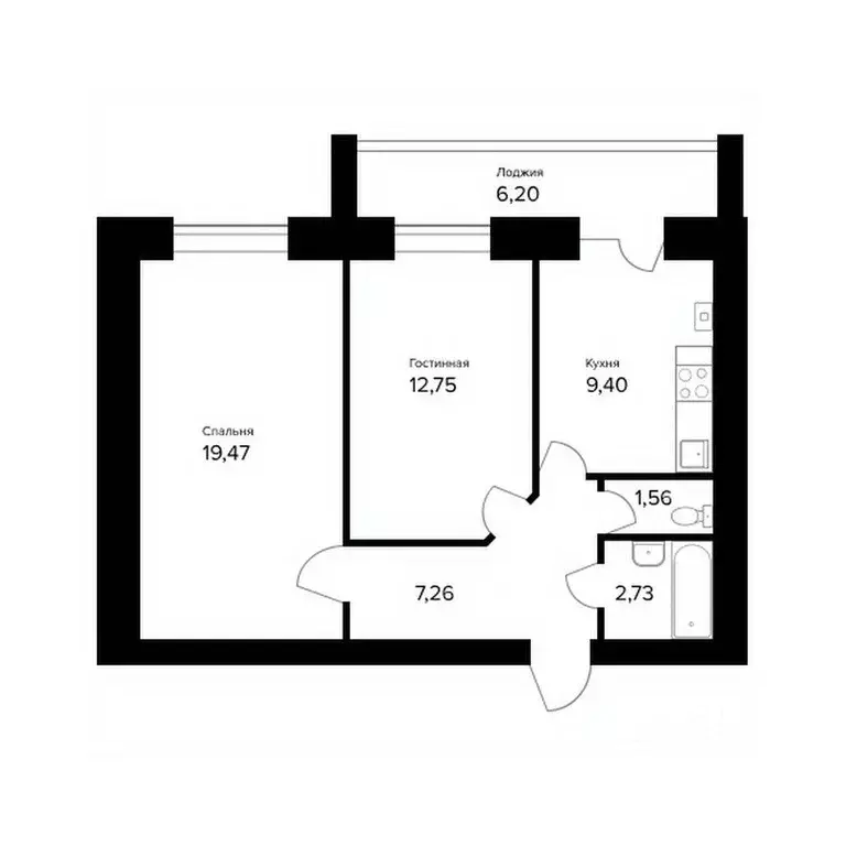 2-к кв. Ярославская область, Ярославль пос. Норское, Норские ... - Фото 1