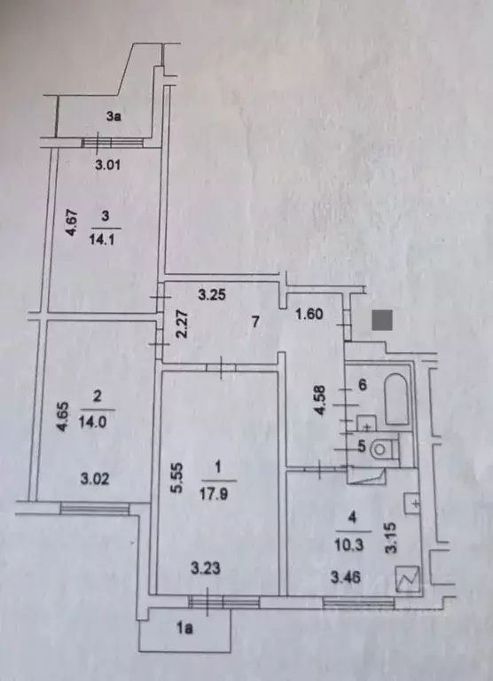3-к кв. Москва Новокосинская ул., 14К5 (75.3 м) - Фото 1
