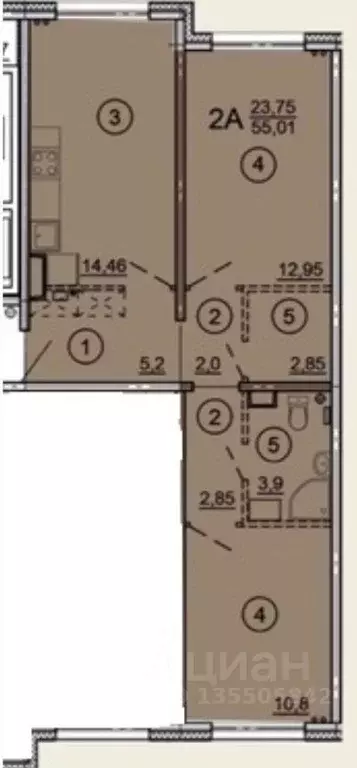 2-к кв. Ярославская область, Ярославль ул. Дядьковская, 16А (55.4 м) - Фото 1