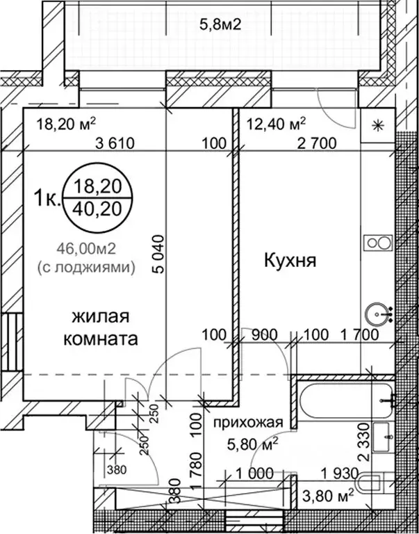 1-к кв. Новосибирская область, Новосибирск Серебряный пер., 11 (40.2 ... - Фото 0