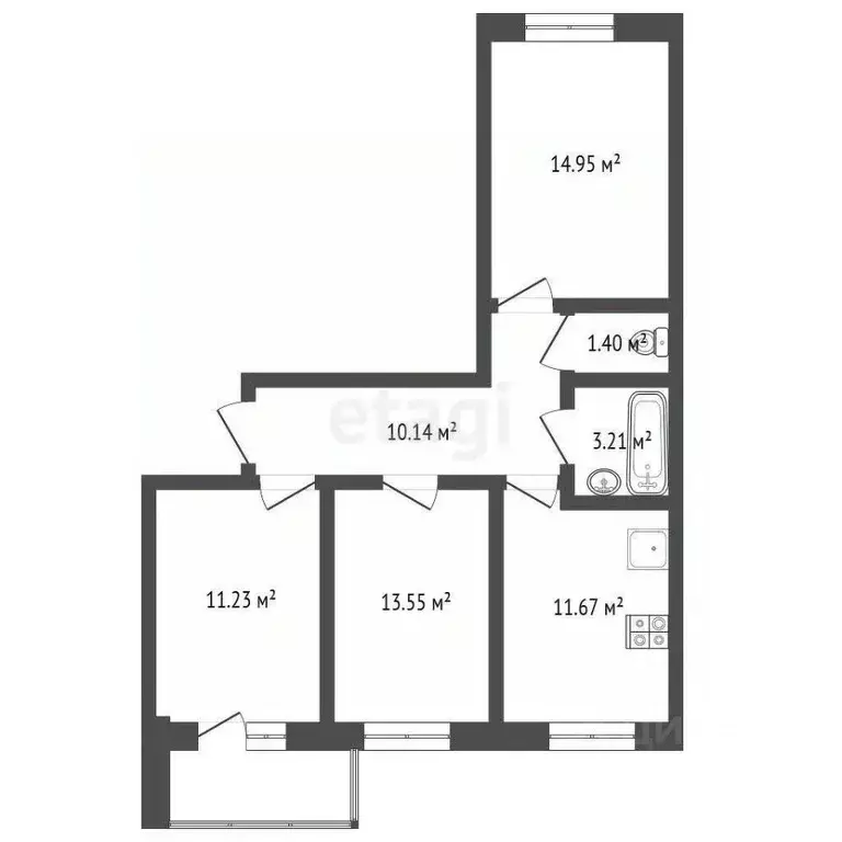 3-к кв. Ярославская область, Ярославль ул. Генерала Маргелова, 4 ... - Фото 1