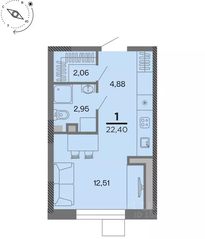 Студия Рязанская область, Рязань Метропарк тер., Метропарк жилой ... - Фото 1