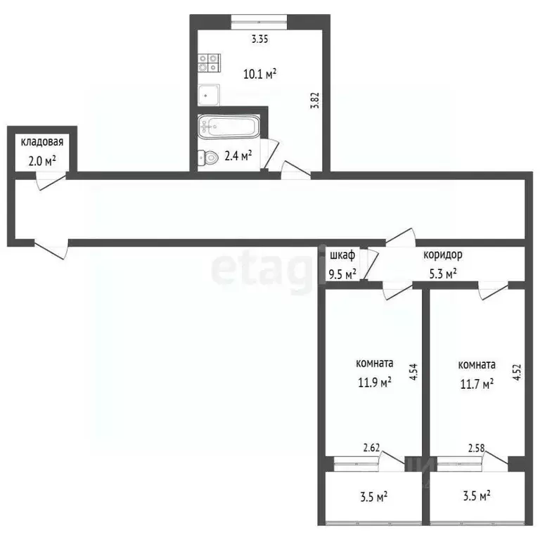 2-к кв. Крым, Ялта ул. Мухина, 20 (43.9 м) - Фото 1