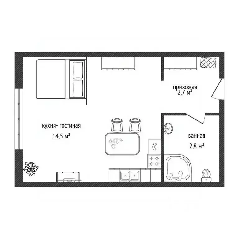 Студия Новосибирская область, Новосибирск ул. Забалуева, 102/1 (20.9 ... - Фото 2