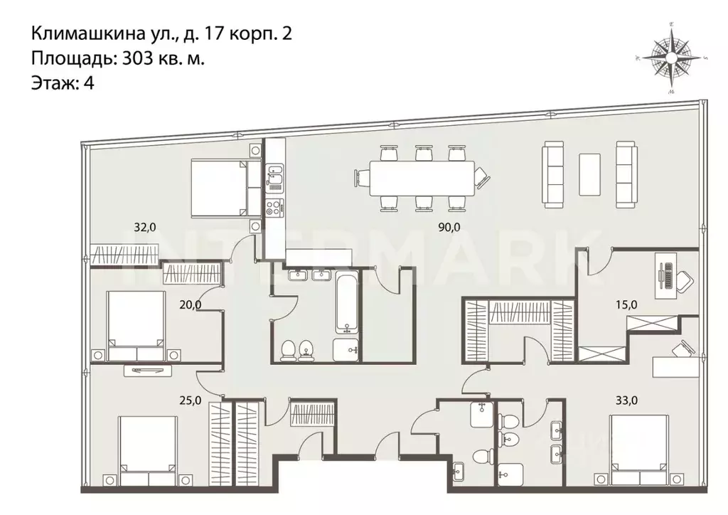 6-к кв. москва ул. климашкина, 17с2 (303.0 м) - Фото 1