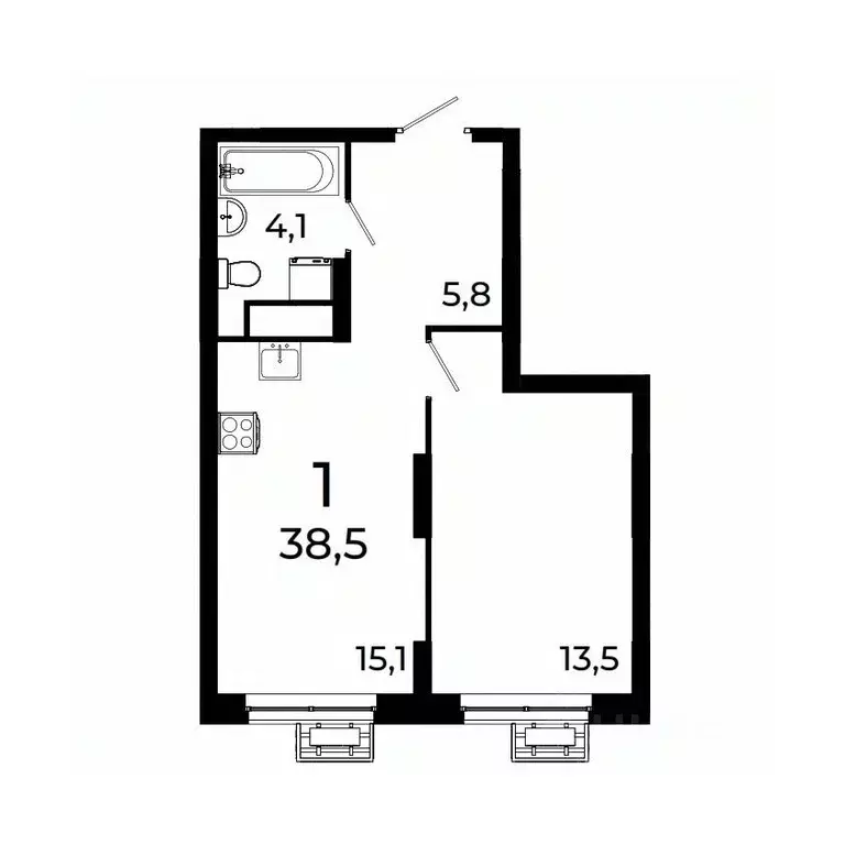 1-к кв. Нижегородская область, Нижний Новгород ул. Коперника, 15 (38.5 ... - Фото 1