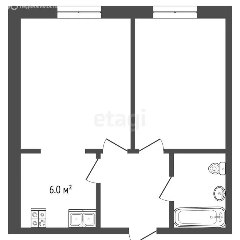 2-комнатная квартира: Елизово, Строительная улица, 5 (44 м) - Фото 1