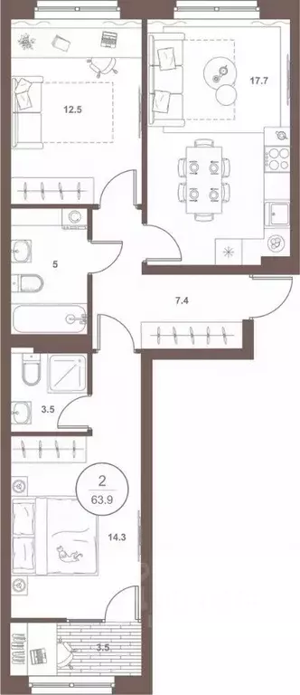 2-к кв. Пензенская область, Пенза Арбеково жилрайон, Дальнее Арбеково ... - Фото 1