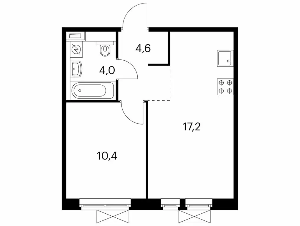 1-комнатная квартира: Ильинское-Усово, ЖК Ильинские Луга, к2.9 (36.3 ... - Фото 0