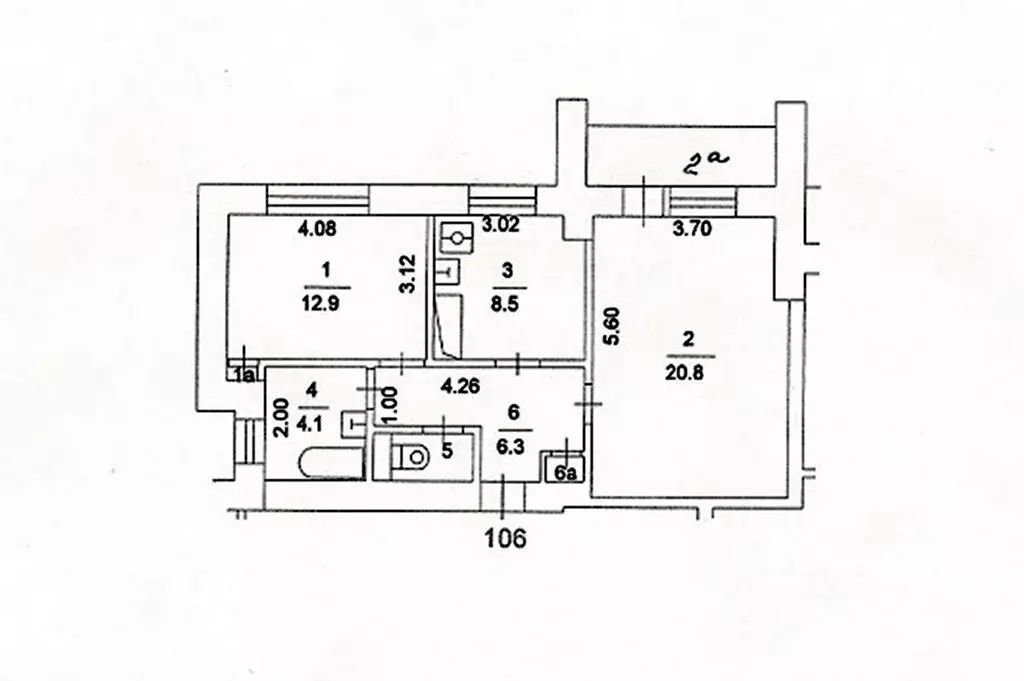 2-к кв. Москва 4-й Самотечный пер., 3 (54.4 м) - Фото 2